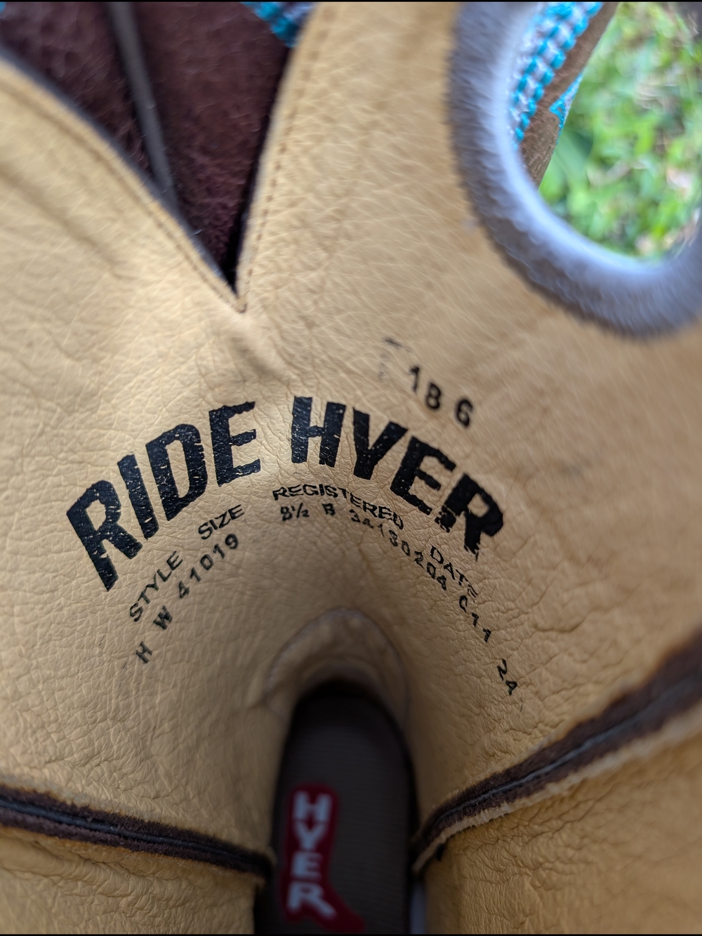 Hyer Ladies Jewell Brown & Teal Tulip Western Cowboy Boots Wide Square Toe - Picture 6 of 6
